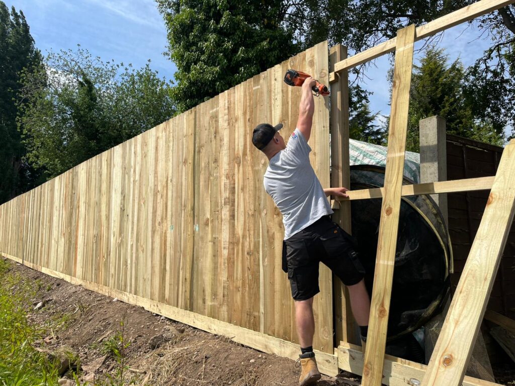 a huge garden fencing project underway in hinckley